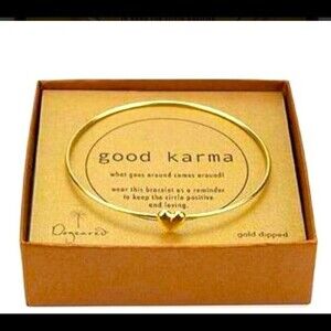 Good Karma what comes around gold plated heart bracelet